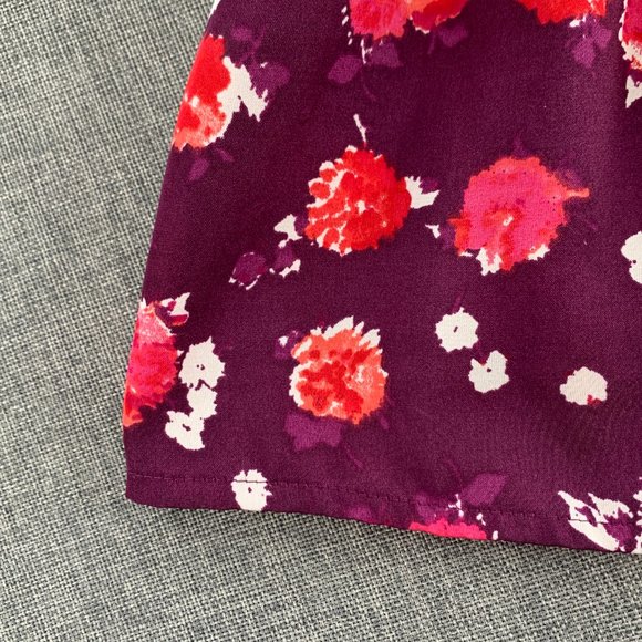 American Eagle Sleeveless Bustier Top Cute Floral Peplum Purple Red Pink Medium - Picture 5 of 9